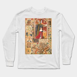 Experience the Beauty and Brilliance of the Medieval Era: Bring Home an Illuminated Manuscript Print Long Sleeve T-Shirt